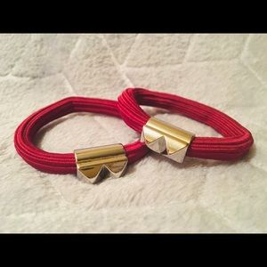 2 Killer Gold Pyramid Studded Hair Bands